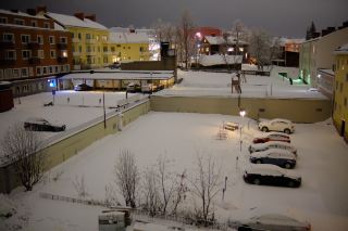 Kiruna, the snowy town in Sweden.