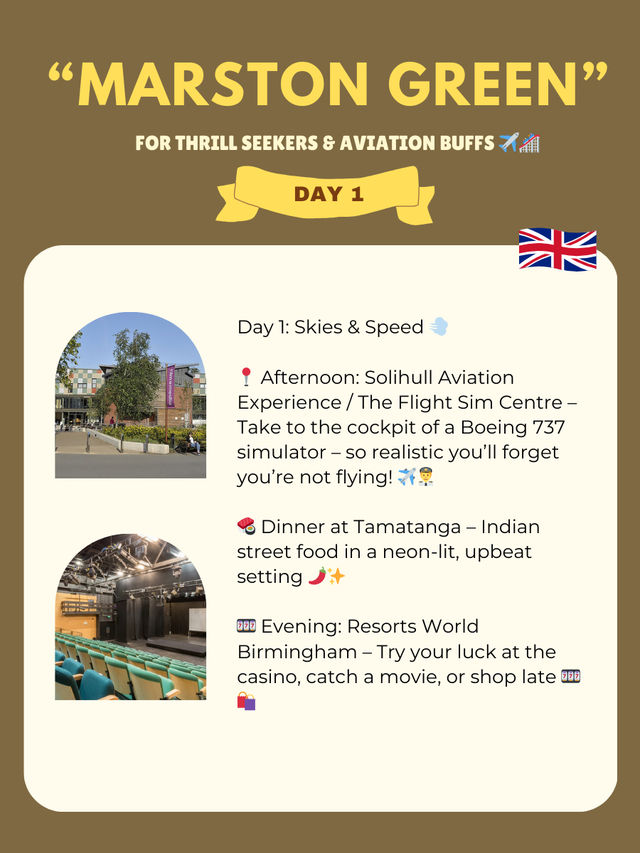 Marston Green itinerary 
