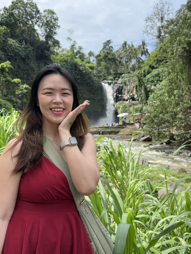 🇮🇩Red Dress Energy at Bali’s Stunning Tegenungan