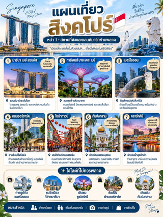 🇸🇬✨ A complete Singapore itinerary in just 3 pages!