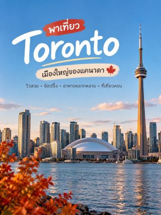 🇨🇦🍁 Explore Toronto, Canada's premier city, offering stunning views and vibrant urban life!

Toronto, Canada's largest city, is filled with skyscrapers, shopping districts, diverse cuisines, and fascinating attractions. If you enjoy exploring large cities with plenty to do all day, Toronto is definitely on your list! 🏙️✨

📍 3 Must-See Spots in Toronto:

🗼 CN Tower: A famous landmark visible from many angles across the city. Enjoy panoramic views of Toronto and Lake Ontario from above.

🏝️ Toronto Islands: Take a ferry to relax, stroll, cycle, and admire the city skyline from the other side. A beautiful spot for photos on a clear day! 📸

🍓 St. Lawrence Market: A historic market offering fresh produce, bread, cheese, and a variety of other foods. Perfect for sampling local cuisine while sightseeing.

🌆 The city's atmosphere is charming in every season. Summer is ideal for strolling and enjoying the lakeside views, while autumn offers beautiful autumn foliage 🍂. Winter is cold and may even have snow. Be prepared with appropriate clothing.

💡 Fun fact: The CN Tower is approximately 553 meters tall, and in 2026 it will celebrate its 50th anniversary since first opening to the public. 🎉

Toronto is therefore a city that combines modernity, diverse cuisine, and tourist attractions all in one place, perfect for those who want to experience Canada from a big city perspective. 🇨🇦❤️

#TravelCanada #Toronto #InternationalTravel #Canada