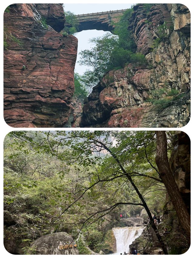 雲台山美瘋了！紅岩碧水+瀑布直接撞進心巴