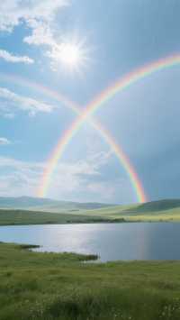 湖水藍如寶石,這片草原藏著被神眷顧的秋天