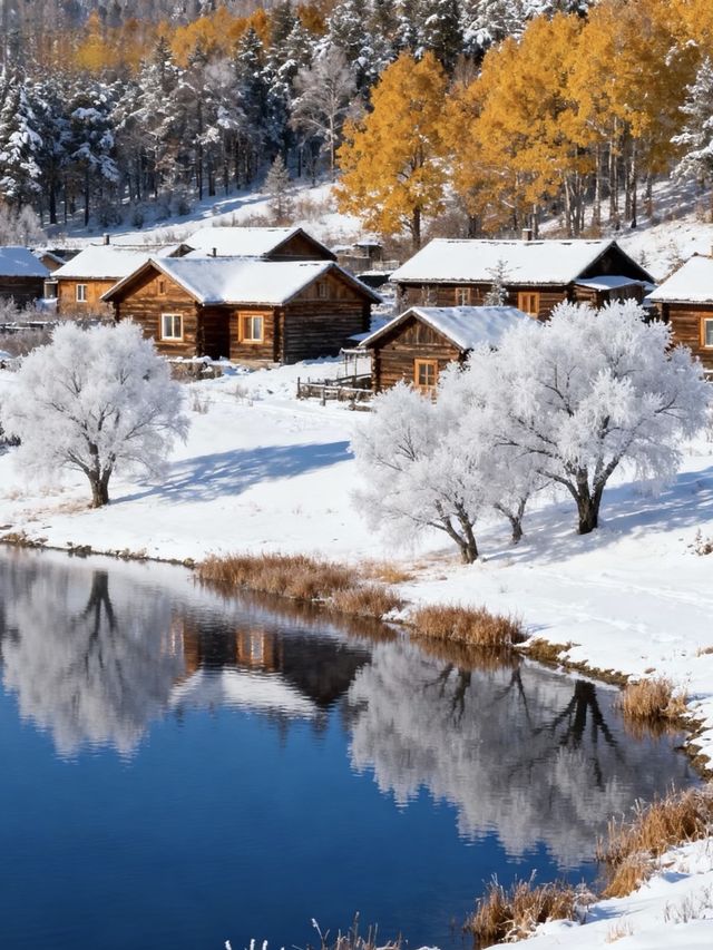 青雲湖雪居凝霧淞，亞布力冬韻醉寒江