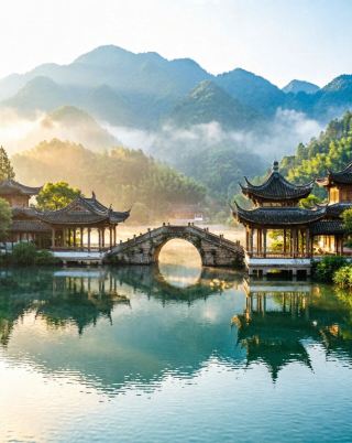 雲湖禪心：藏在晨曦裡的江南水墨畫