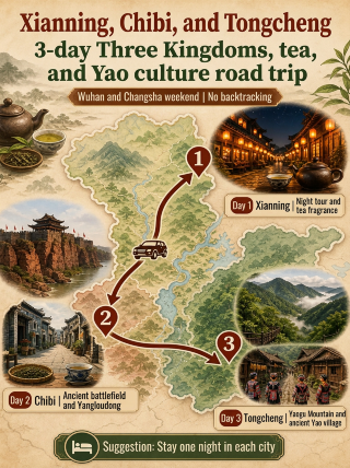 Xianning-Chibi-Tongcheng | 3-Day Three Kingdoms, Tea, and Yao Culture Road Trip