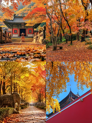 4곳의 가을은 각기 다른 아름다움이 있어, 은행나무·단풍·초원이 사진을 멈추지 않게 합니다