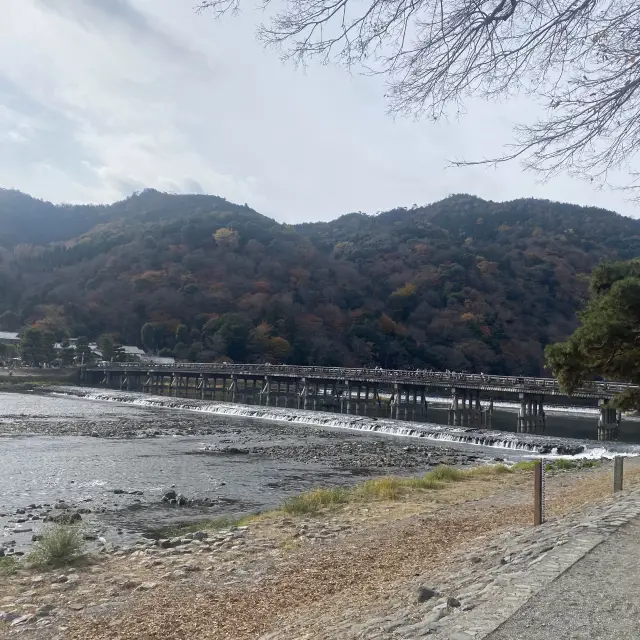 京都人山人海渡月橋