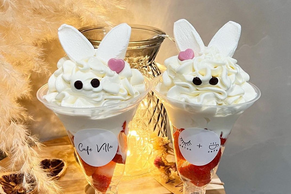 Kukuhime様handmade♡パフェうさぎ♡フリルBIGポニークリップ Kukuhime様handmade♡パフェうさぎ♡フリルBIGポニークリップ