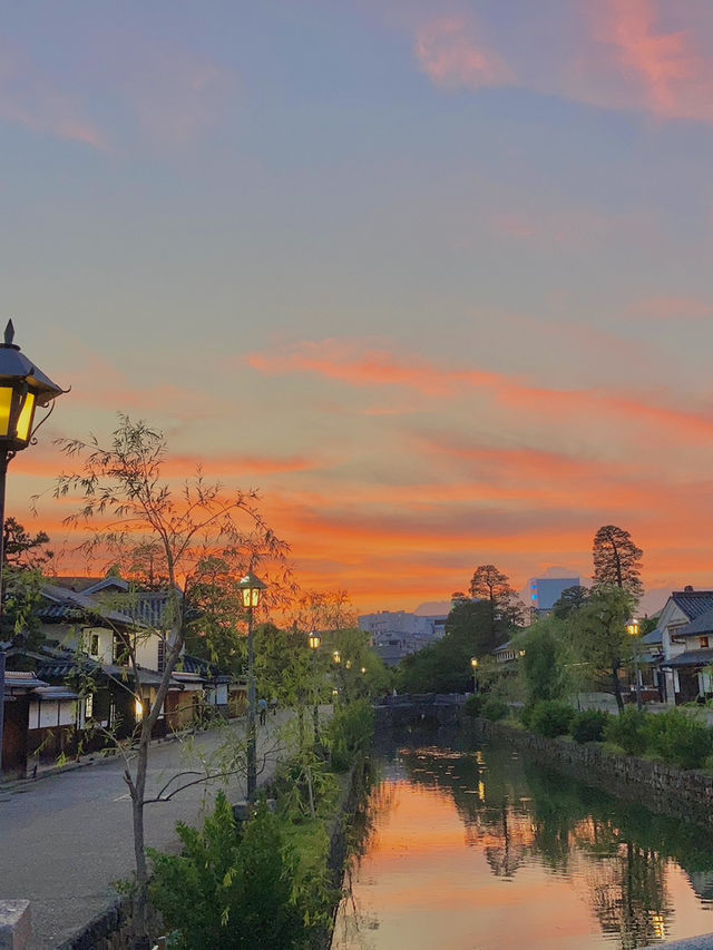 【倉敷旅】レトロな街並みに夕日が映える