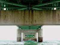 The only park where you can take a scenic stroll under the famous Mackinac Bridge