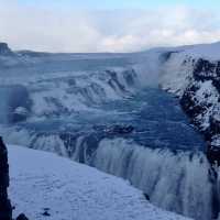 Golden Gullfoss Waterfalls