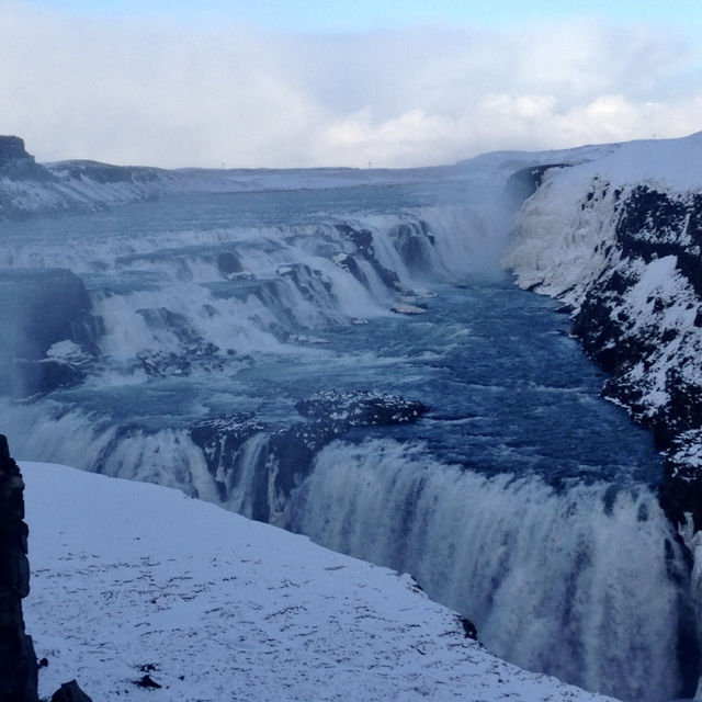 Golden Gullfoss Waterfalls