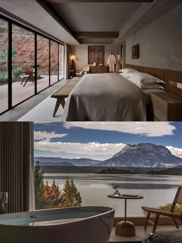 瀘沽湖封神民宿！躺看女神山日落+270°湖景