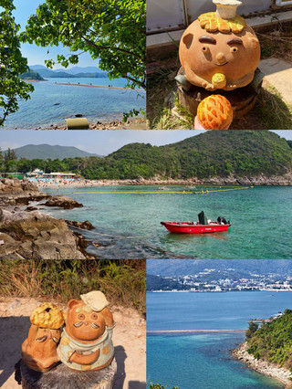 香港橋咀洲｜登島看菠蘿包石，偶遇可愛山野陶藝雕塑