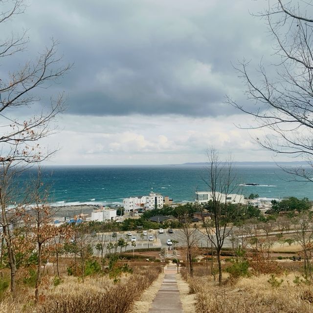 산 정상 위에 배를 만나볼 수 있는, 사방 기념공원