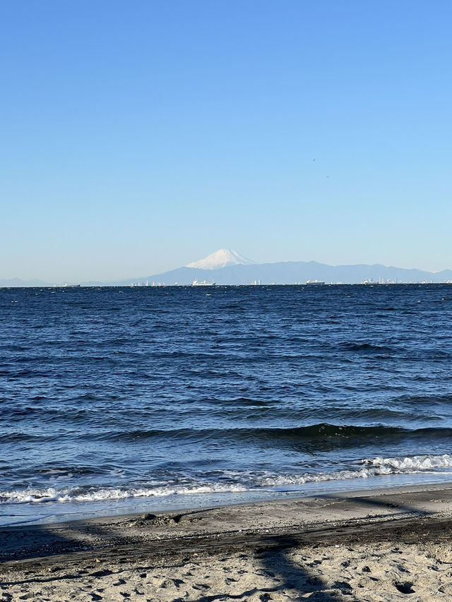 Inage seaside park มา park ที่เห็น FUJI🗻