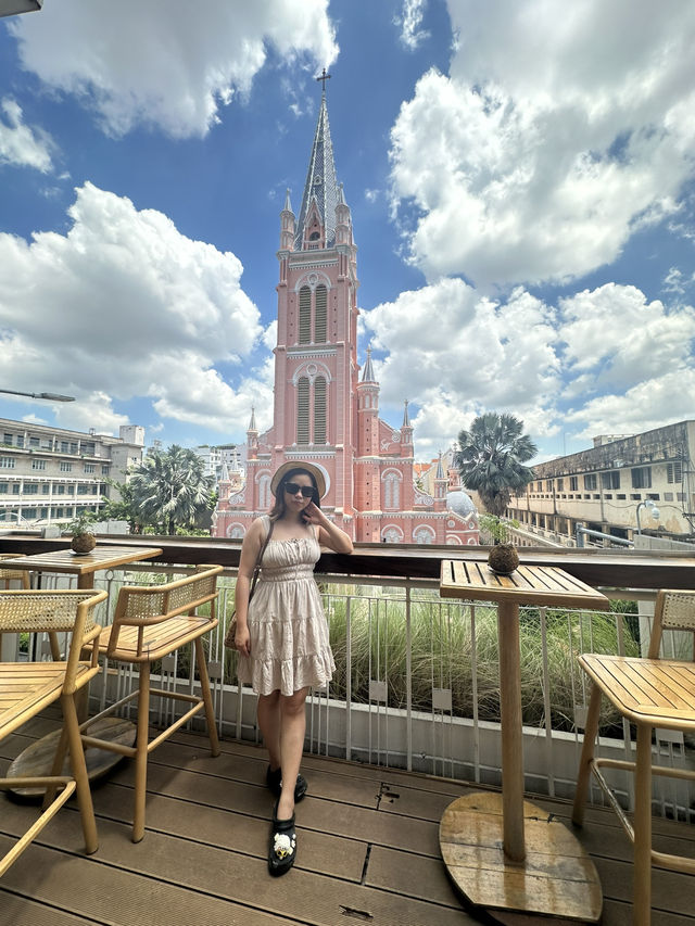 Ola Hale Café – The Cutest Spot with Pink Church Views in Ho Chi Minh City