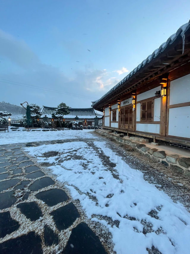 ❄️ 눈 내린 날의 감성, 남원 광한루 한옥스테이 🏡✨