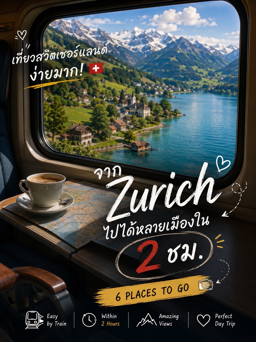 🚄 Từ Zurich, bạn có thể đi đâu trong vòng 2 giờ? Việc đi lại ở Thụy Sĩ dễ dàng hơn bạn nghĩ! 🇨🇭