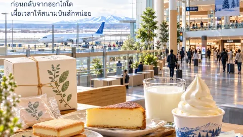 🧳✈️ NEW CHITOSE AIRPORT — ก่อนกลับจากฮอกไกโด ขออร่อยอีกมื้อ ซื้อฝากอีกนิด 💙 — traveler post in Chitose