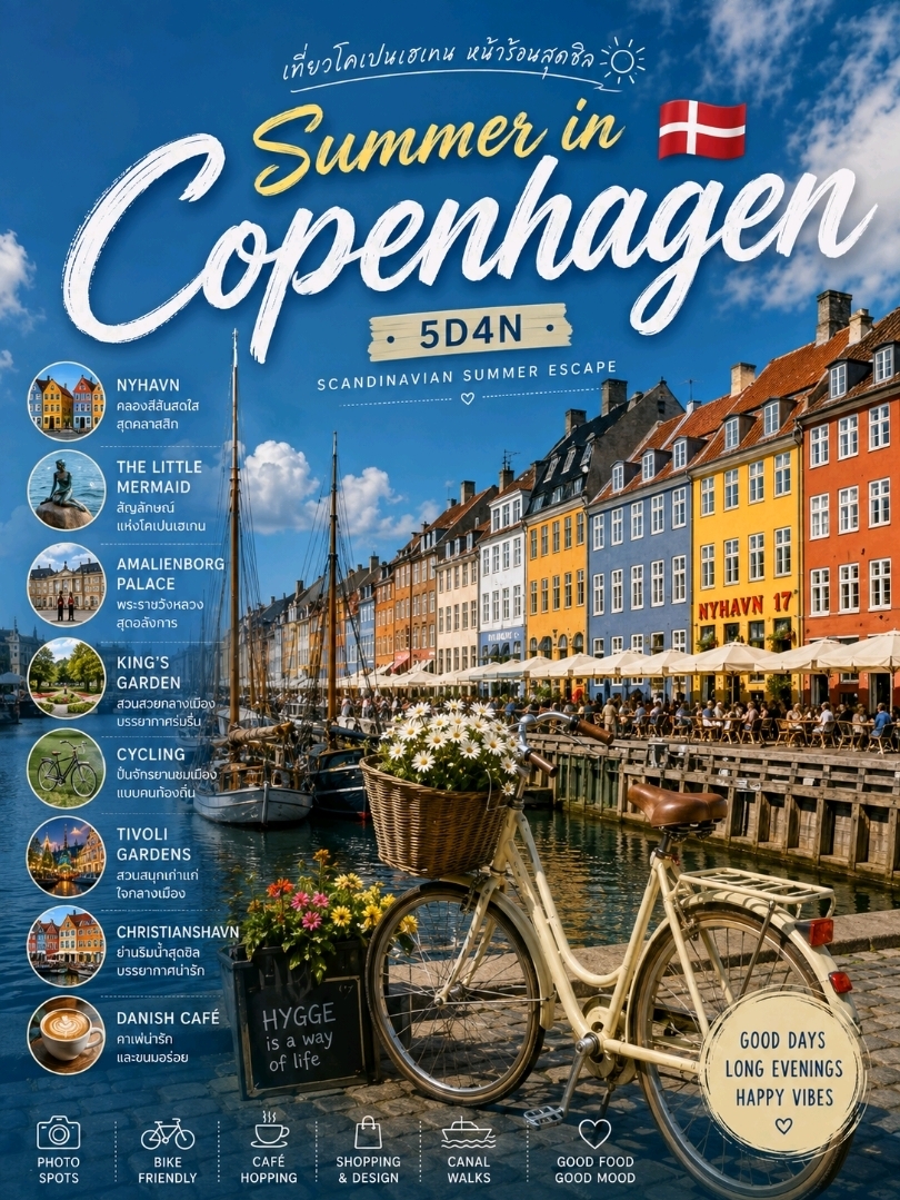 Copenhagen 🇩🇰 Mùa hè 5 ngày 4 đêm | Chuyến đi mùa hè đến một thành phố Scandinavia