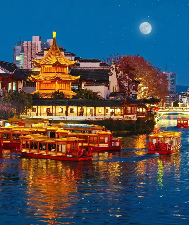 Nanjing Qinhuai Night Tour Route!! Traditional Chinese aesthetics is really godlike