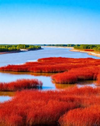 解鎖河海相擁的壯闊、紅毯蘆葦的絢爛、飛鳥翔集的生機等濕地秘境