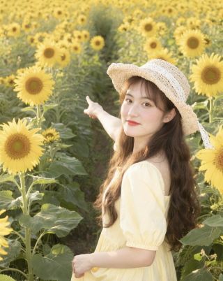 해바라기 꽃밭에 잘못 들어온 여름