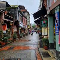 A Historical Lane With Many Street Food