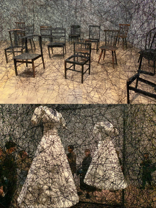 赤い糸が織り成すアートの世界🫣🧵🪡