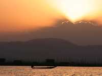 Sunset at Inle Lake.