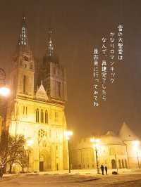 【クロアチア／ザグレブ】夜景も美しい「ザグレブ大聖堂」⁡