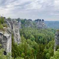 Breathtaking views over Bastei Bridge, Germany