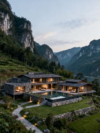 Stayed at a cliffside riverside guesthouse in Yichang, and it was absolutely stunning.