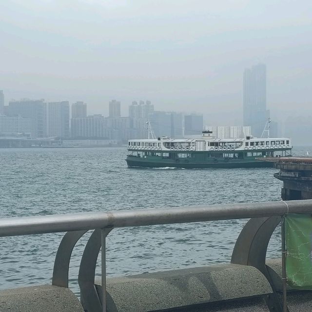 Victoria Harbour in a cloudy day 