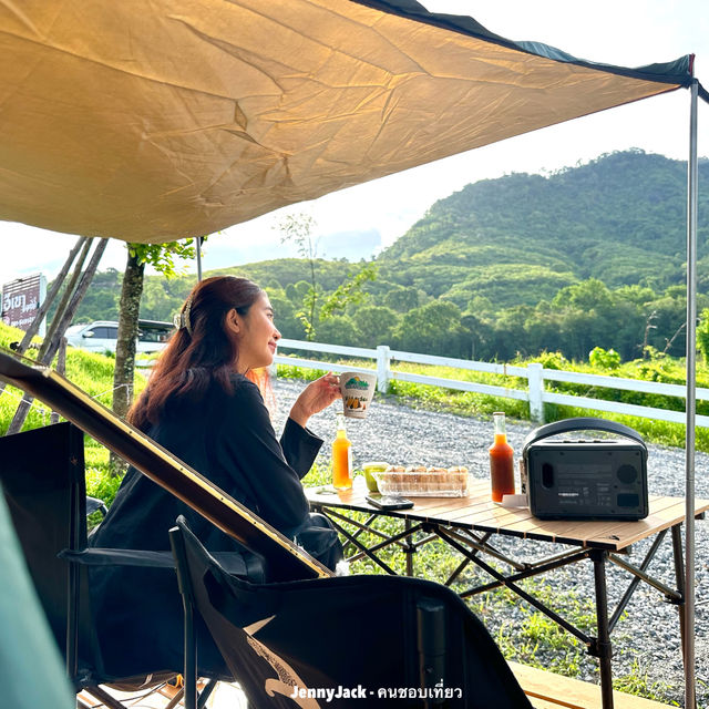 กางเต็นท์วิวเขางวงช้าง บ้านค่าย ระยอง วิวเขาสวยมาก