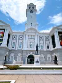 European Elegance in Singapore: The Fullerton Hotel, Victoria Theatre, and Anderson Bridge