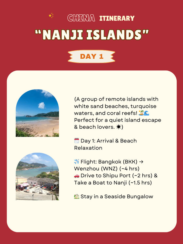 Nanji Islands itinerary 