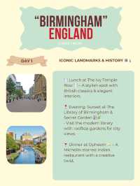 Birmingham itinerary 