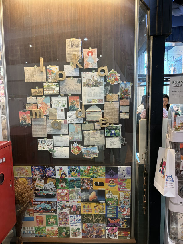 free postcard stamping at Pasar Seni
