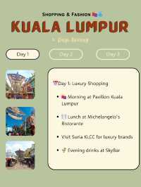🇲🇾 Kuala Lumpur Itinerary 18: Shopping & Fashion 🛍️👗