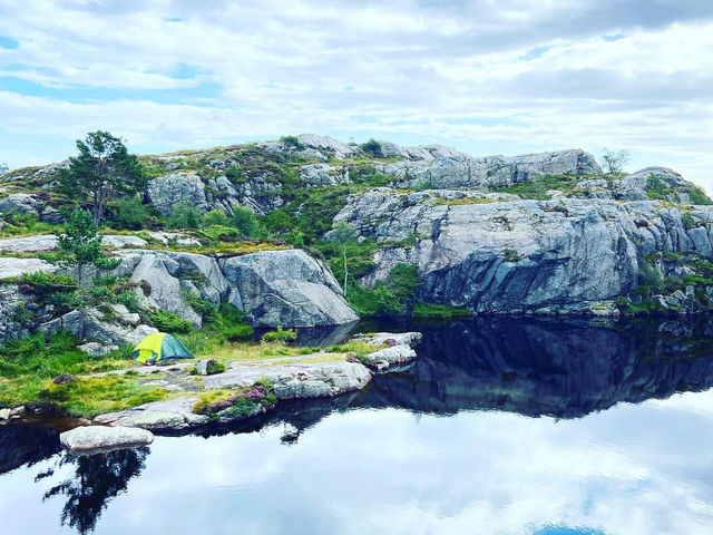 Standing on the Edge at Preikestolen 
