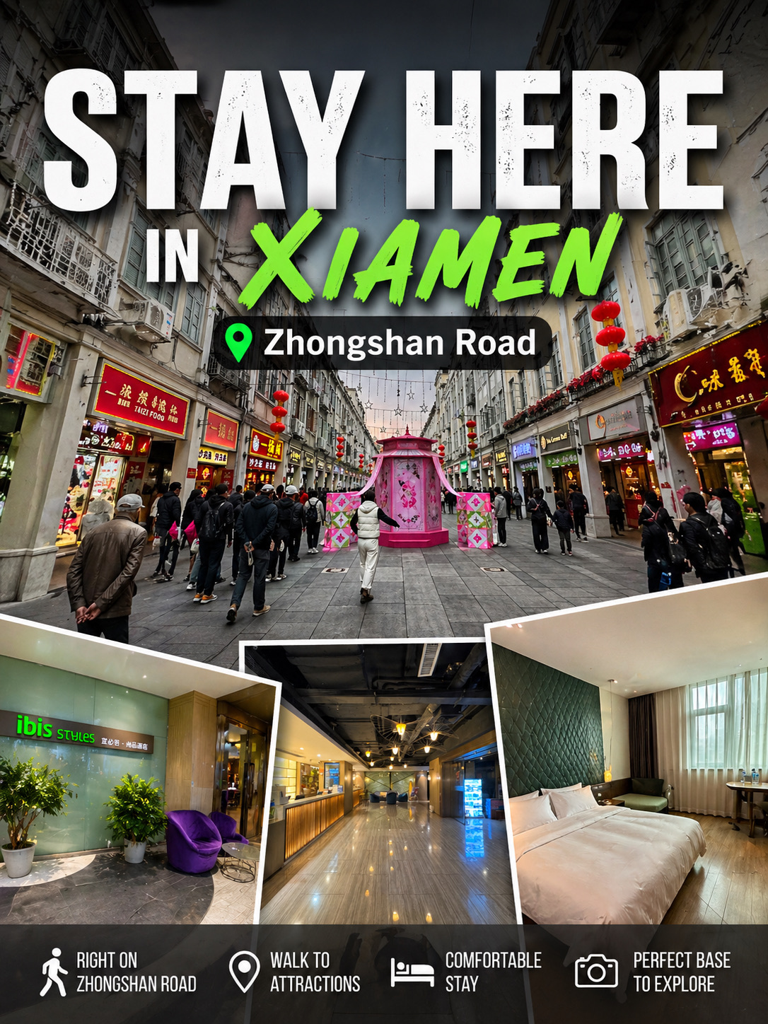 Stayed here for the location more than anything.

Right by Zhongshan Road, so everything is within walking distance — food, shopping, and the usual Xiamen buzz. Makes it easy if you don’t want to think too much about transport.

Room is simple, functional, nothing fancy. But clean and comfortable enough for a short stay.

This is one of those places where you’re really paying for convenience.

Would I stay again? Probably yes, just for how easy everything is.

#holidayitinerary #xiamen #xiamenstay #chinatravel #citystay #travelchina #hotelreview #zhongshanroad #chinatrip #xiamentrip #fujiantrip #crumplednomad 