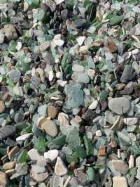 A unique beach with glass instead of sand.