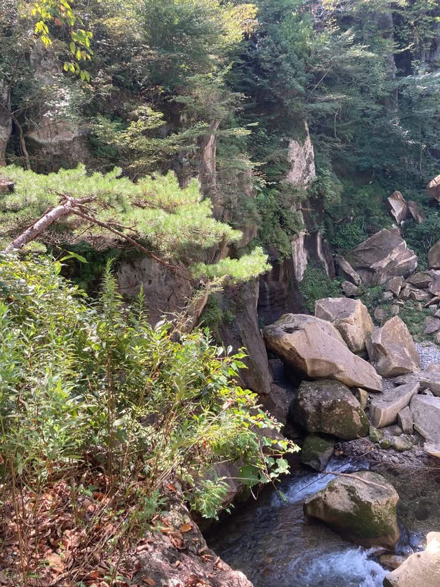 The beauty of a dynamic valley with a series of giant rocks and strange rocks