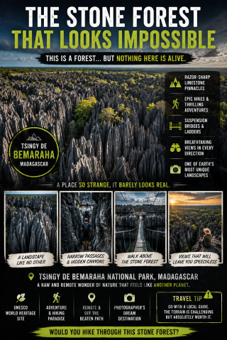 🌿The Stone Forest That Looks Impossible 🪨Tsingy de Bemaraha, Madagascar