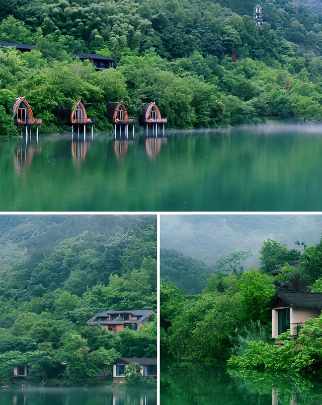 杭州·富春芳草地住進可以釣魚的湖景木屋