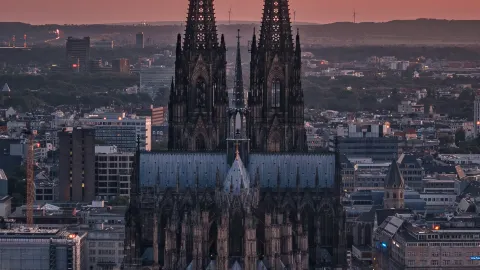A city famous for its churches European Cup Cologne Red and Black Raiders — traveler post in Cologne