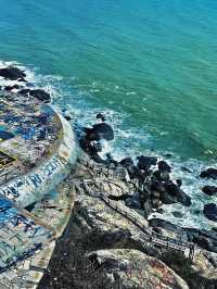 「無人機視角睇海陵島，上帝喺度打翻咗藍色顏料！」